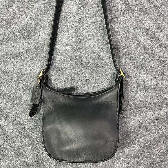 Vintage Old COACH‎ J5G-9950 Black Leather CROSSBODY Shoulder Bag - Picture 1 of 11